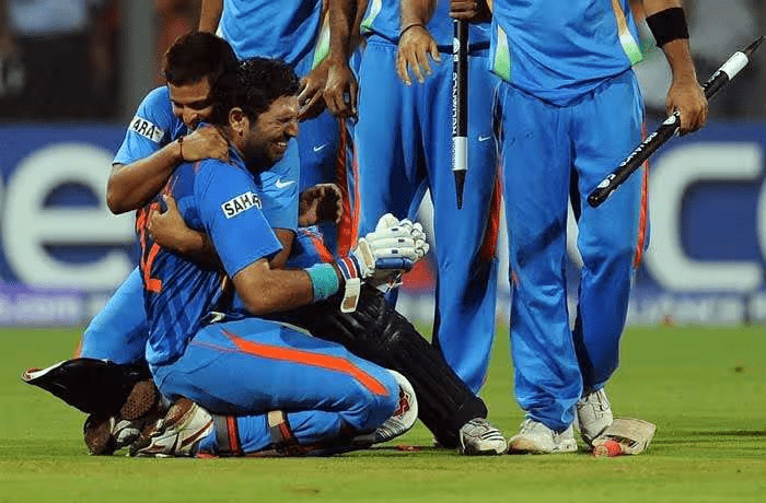 Veteran cricket teammates gathered in emotional moment after tragic incident