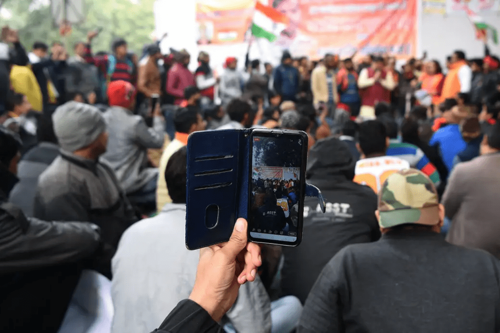 Young voters engaging with political content on social media platforms