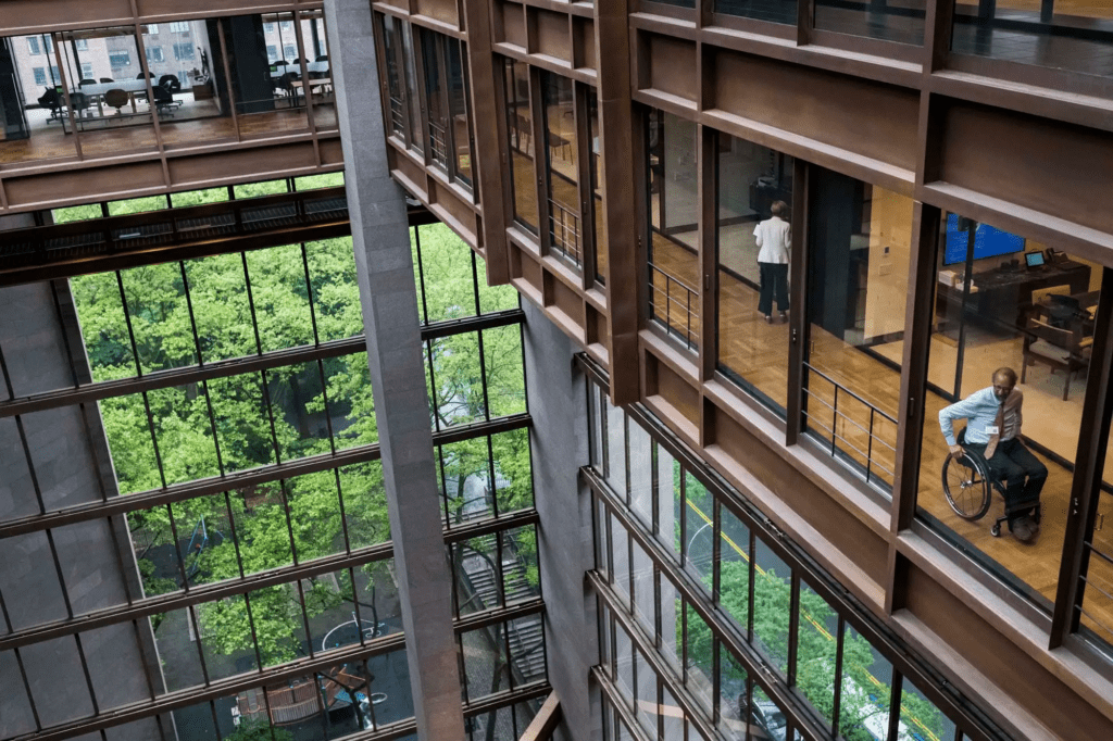 Institutional headquarters representing international foundations active in governance debates