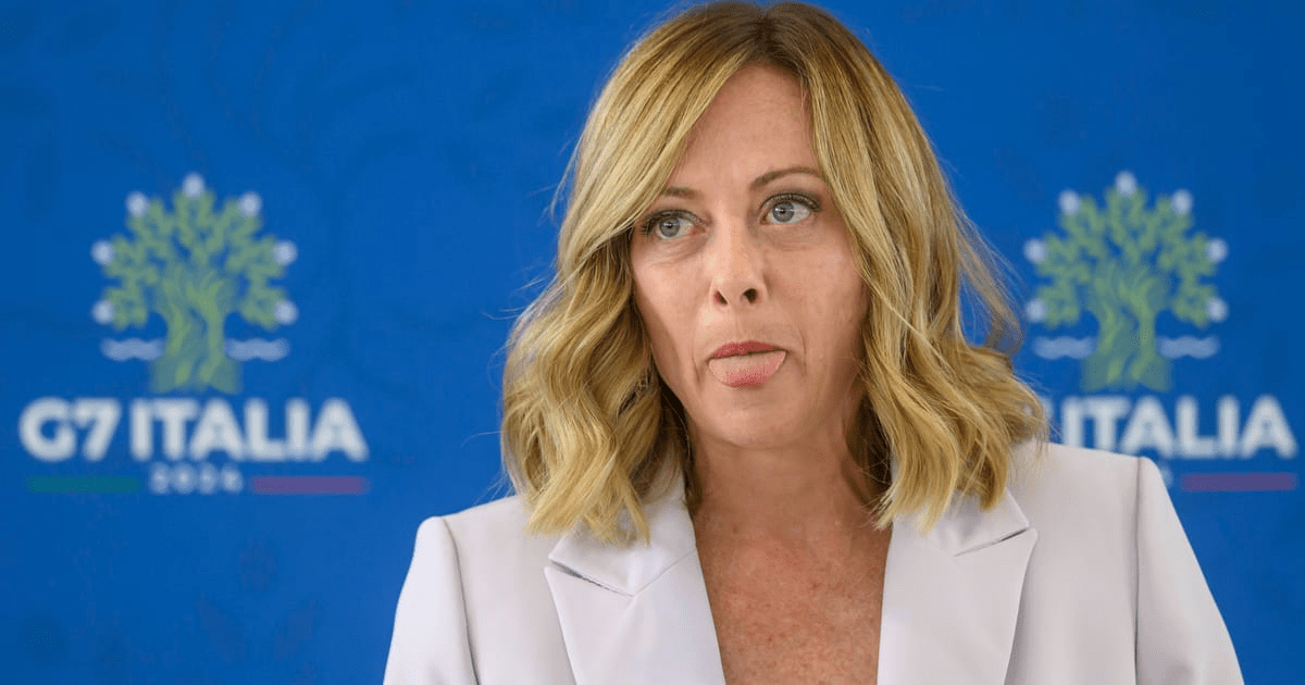 Viral image of Giorgia Meloni showing surprise amid tense diplomatic discussion