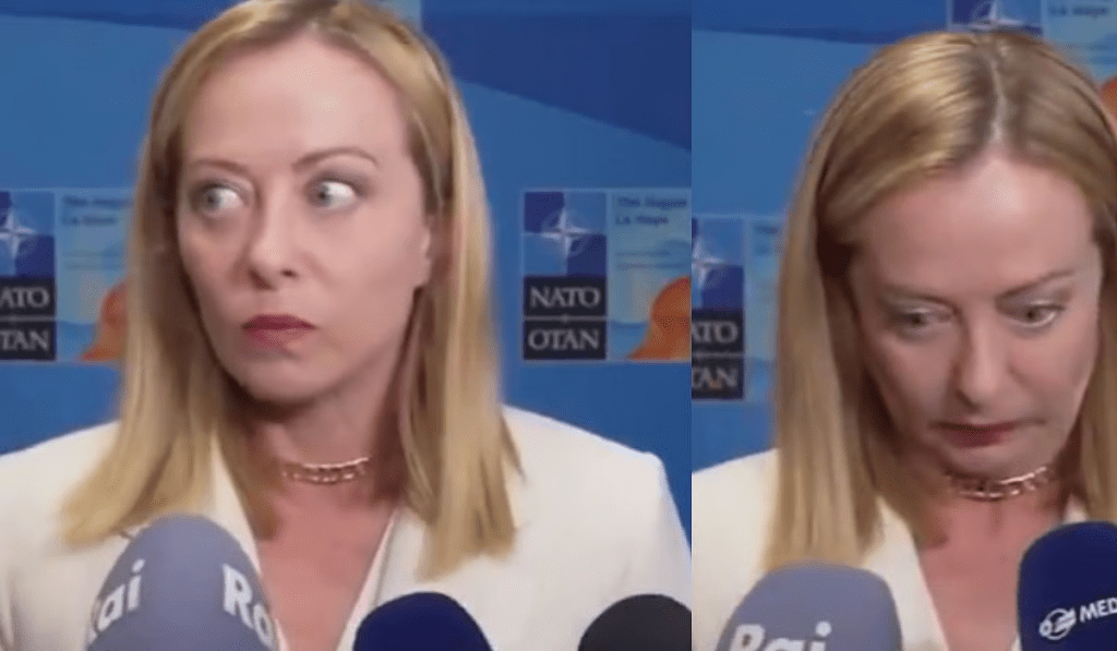 Viral screenshot of Italy PM capturing unspoken diplomatic disbelief