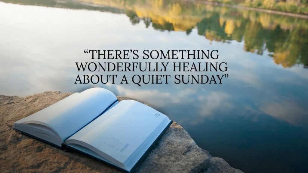 Calm Sunday reflection visual encouraging rest journaling and inner alignment