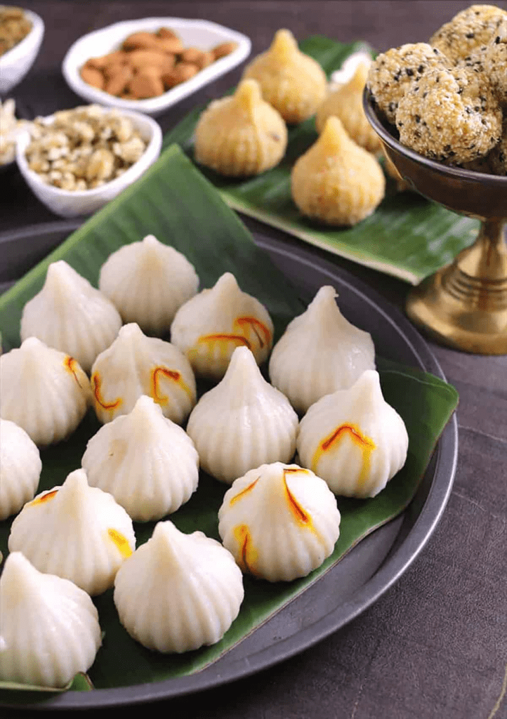 Traditional modak sweets prepared as offerings during Ganesh Chaturthi